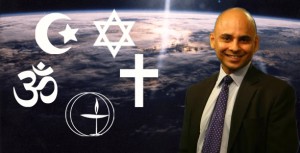 Multifaith Washington-based journalist Imran Siddiqui leads a panel including a Muslim, Jew, Christian, Hindu and Unitarian in an open dialogue about faith.